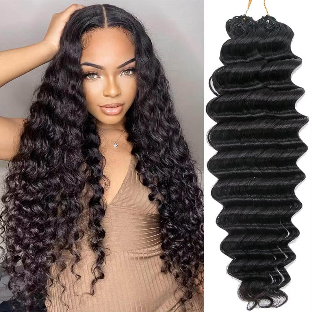 Deep Curly Knotless Pre-Separated Crochet Hair Extensions