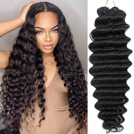 Deep Curly Knotless Pre-Separated Crochet Hair Extensions