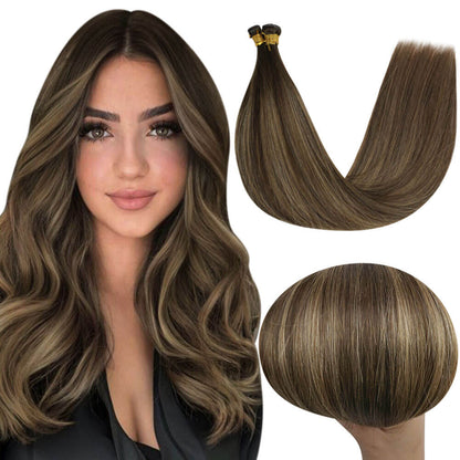Human Hair Weft Virgin Bundles Genius Weft Brazilian Invisible Hair (#BM)