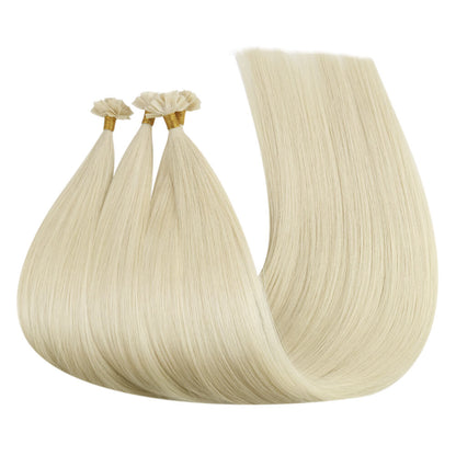 Virgin K Tip Hair Extensions 100% Real Human Hair Platinum Blonde #60