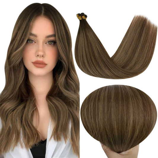 Invisible Genius Weft Brazilian Human Hair Virgin Bundles Balayage Brown Hair(#4/27/4)