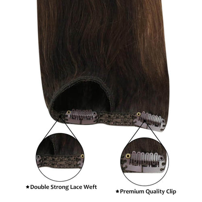 Remy Clip In Human Hair Extensions Soft Hair Balayage Color(#2/6/2)