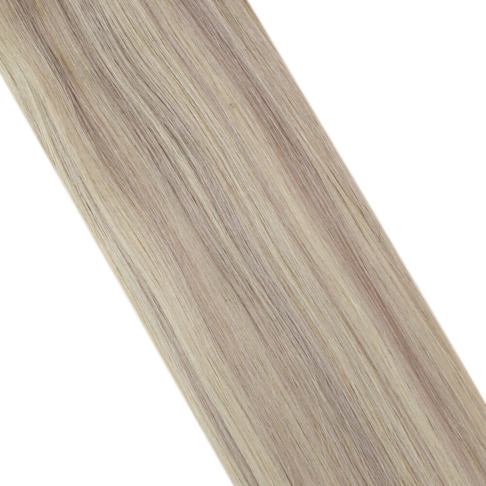 Remy Full Head Clip In Human Hair Extensions Highlight Blonde(#18/613)