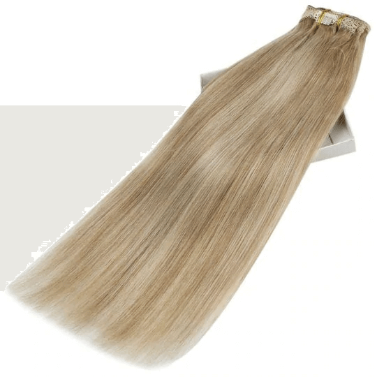 Remy Clip In Human Hair Extensions Moresoo Straight Highlight Piano Color(#P16/22)