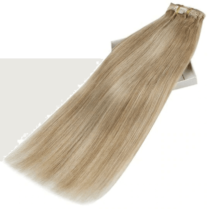 Remy Clip In Human Hair Extensions Moresoo Straight Highlight Piano Color(#P16/22)