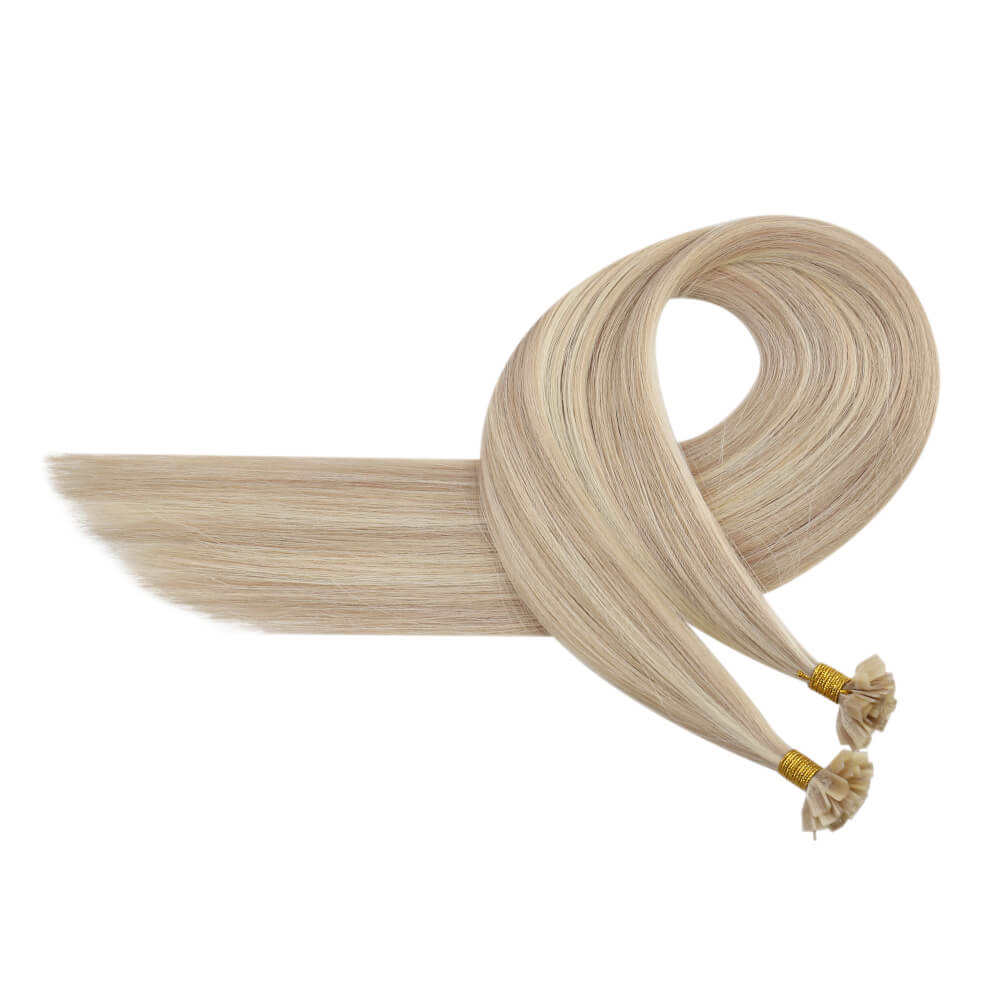 K Tip Virgin Human Hair Extensions Highlight Color #P18/613