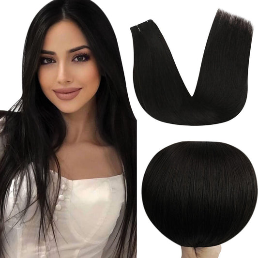 Virgin Bundles Invisible Genius Weft Brazilian Human Hair Off Black (#1B)