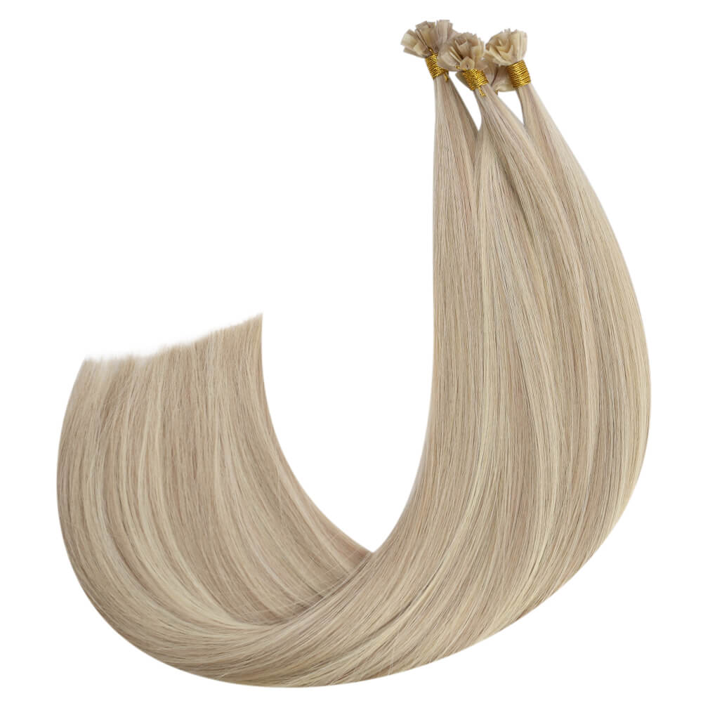 K Tip Virgin Human Hair Extensions Highlight Color #P18/613