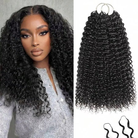 Natural Color Kinky Curly Crochet Human Hair for Natural Boho Braids-240g ( 200 Strands )