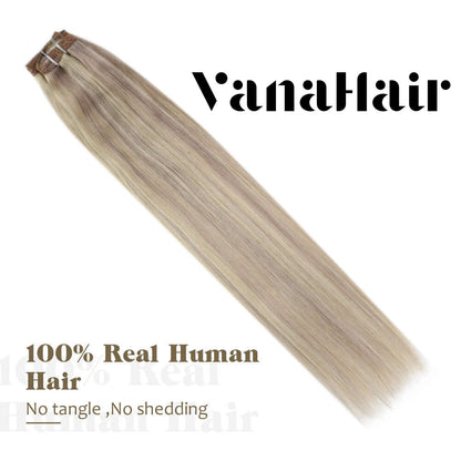 Remy Full Head Clip In Human Hair Extensions Highlight Blonde(#18/613)