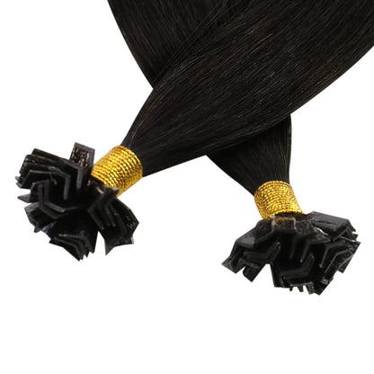 Virgin K Tip Keratin Hair Extensions Real Human Hair Natural Black #1b
