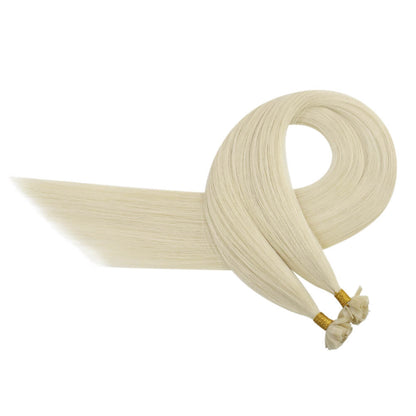 Virgin K Tip Hair Extensions 100% Real Human Hair Platinum Blonde #60