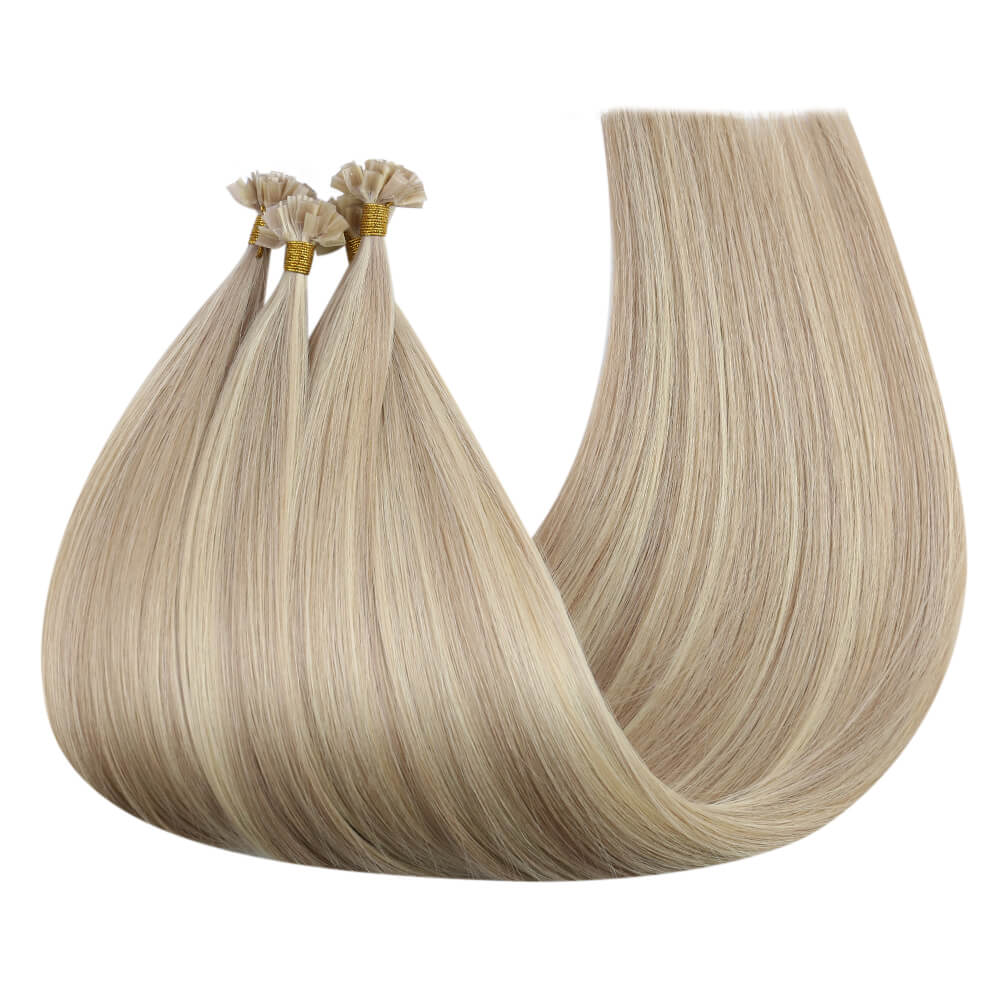 K Tip Virgin Human Hair Extensions Highlight Color #P18/613