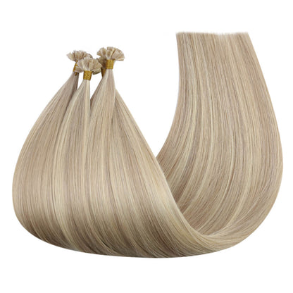 K Tip Virgin Human Hair Extensions Highlight Color #P18/613