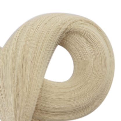 Human Hair Bundles Virgin Invisible Genius Weft Hair Extensions White Blonde (#1000)