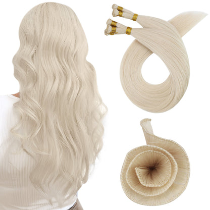 Virgin Hand Tied Weft Sew In Weft Brazilian Hair Bundles Blonde(#60)