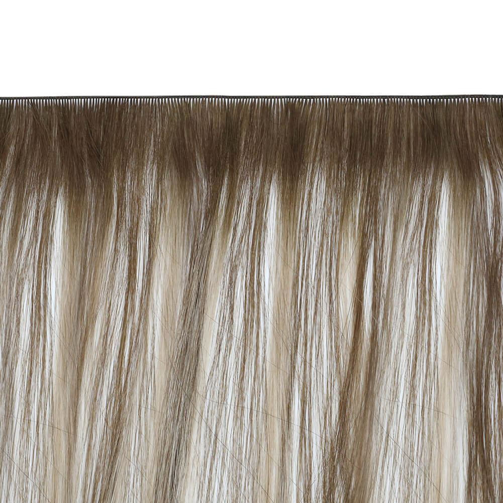 Virgin Hand Tied Real Human Sew In Weft Blonde Balayage Hair (#4/27/4)