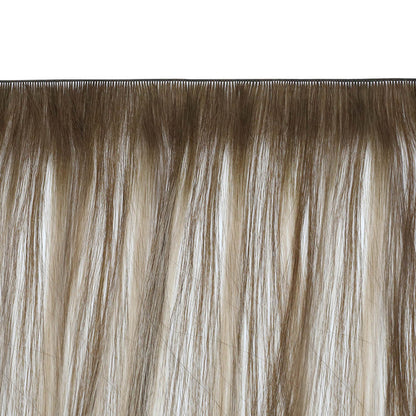 Virgin Hand Tied Real Human Sew In Weft Blonde Balayage Hair (#4/27/4)