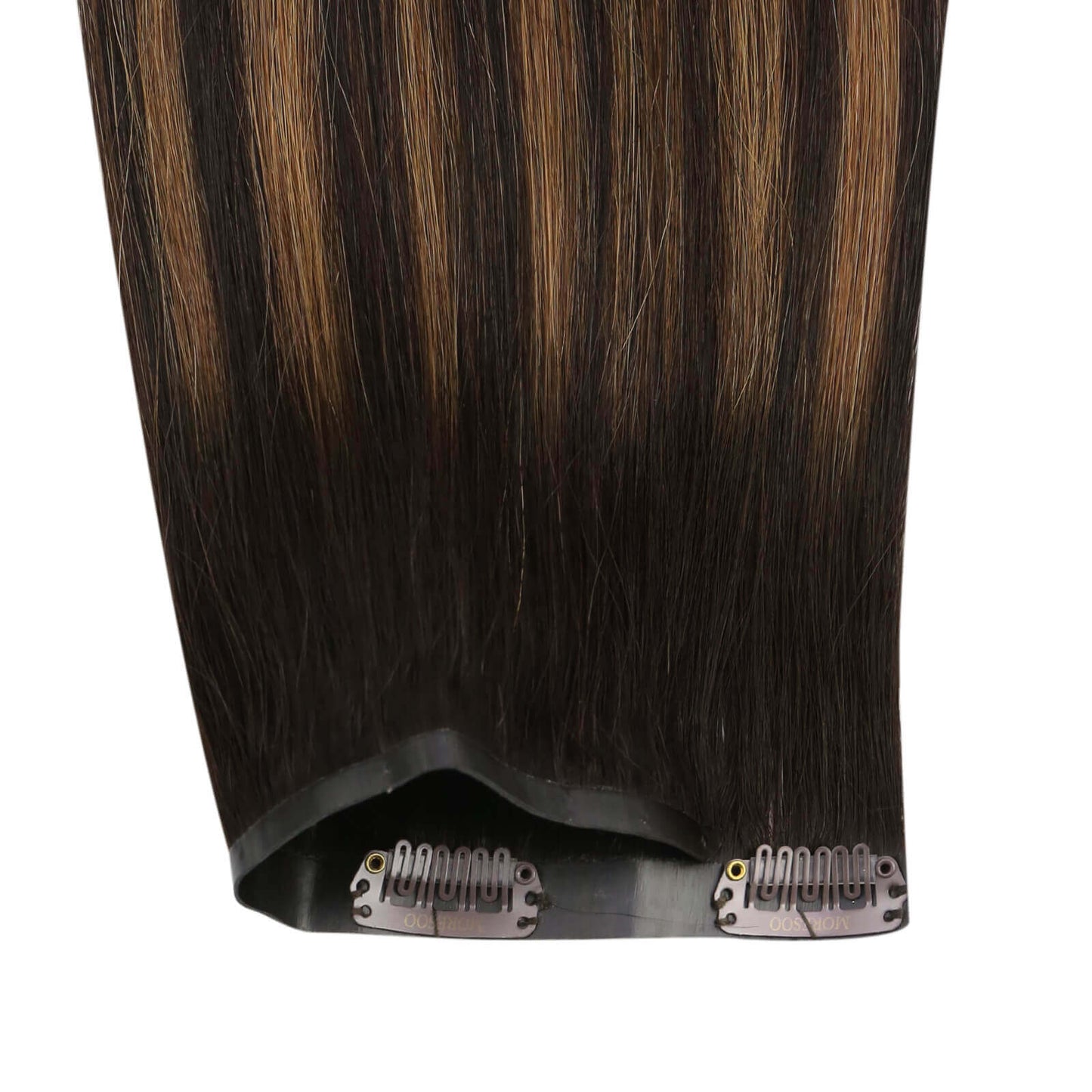 Remy PU Clip Ins Human Hair Extensions Balayage Brown(#2/6/2)