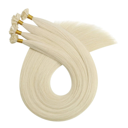 Virgin K Tip Hair Extensions 100% Real Human Hair Platinum Blonde #60