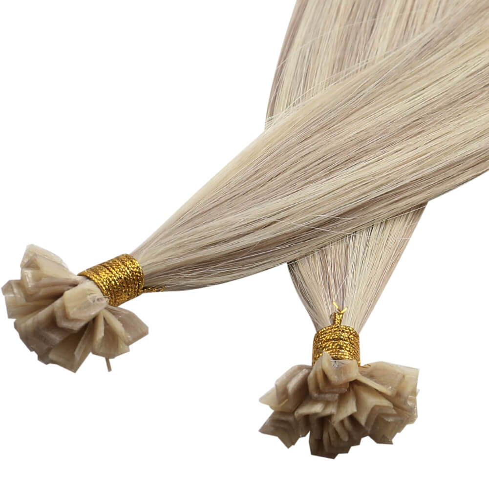 K Tip Virgin Human Hair Extensions Highlight Color #P18/613