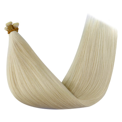 Human Hair Bundles Virgin Invisible Genius Weft Hair Extensions White Blonde (#1000)