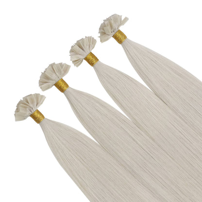 Virgin K Tip Hair Straight Human Hair Extensions White Blonde #1000