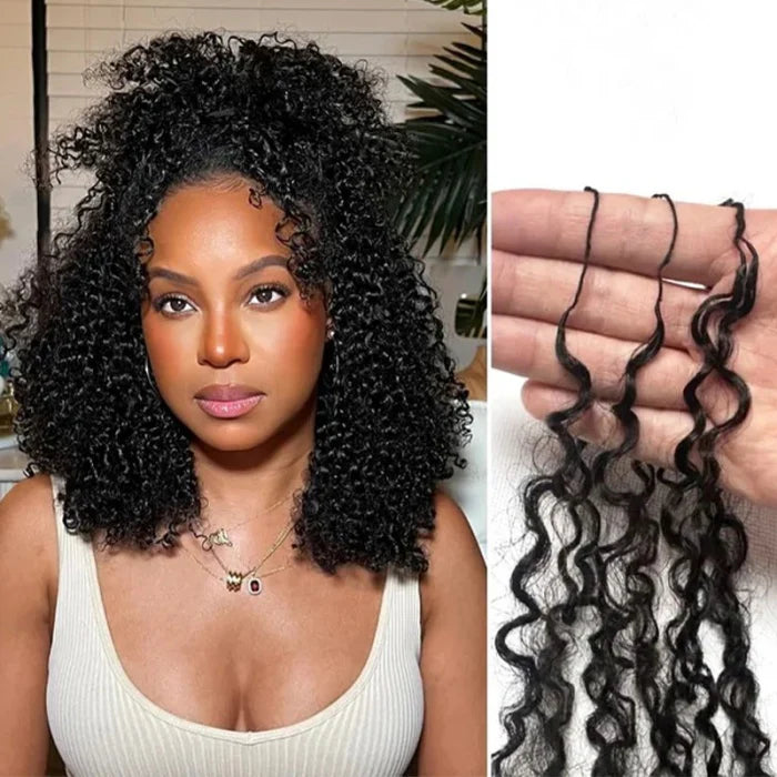 Kinky Curly Crochet Human Hair for Natural Boho Braids Miracle Knots-60g ( 50 Strands )