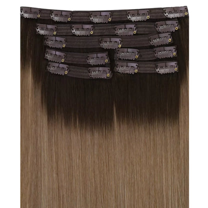 Balayage Color Clip in Virgin Human Hair Extensions Salon Quality #R2/DXB/18