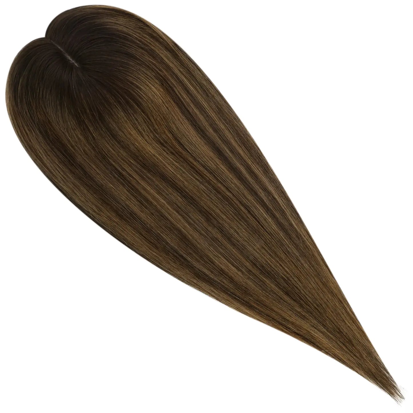 Women Hair Topper 6*7inch Large Base Hair Pieces Balayage Brown #2/8/2