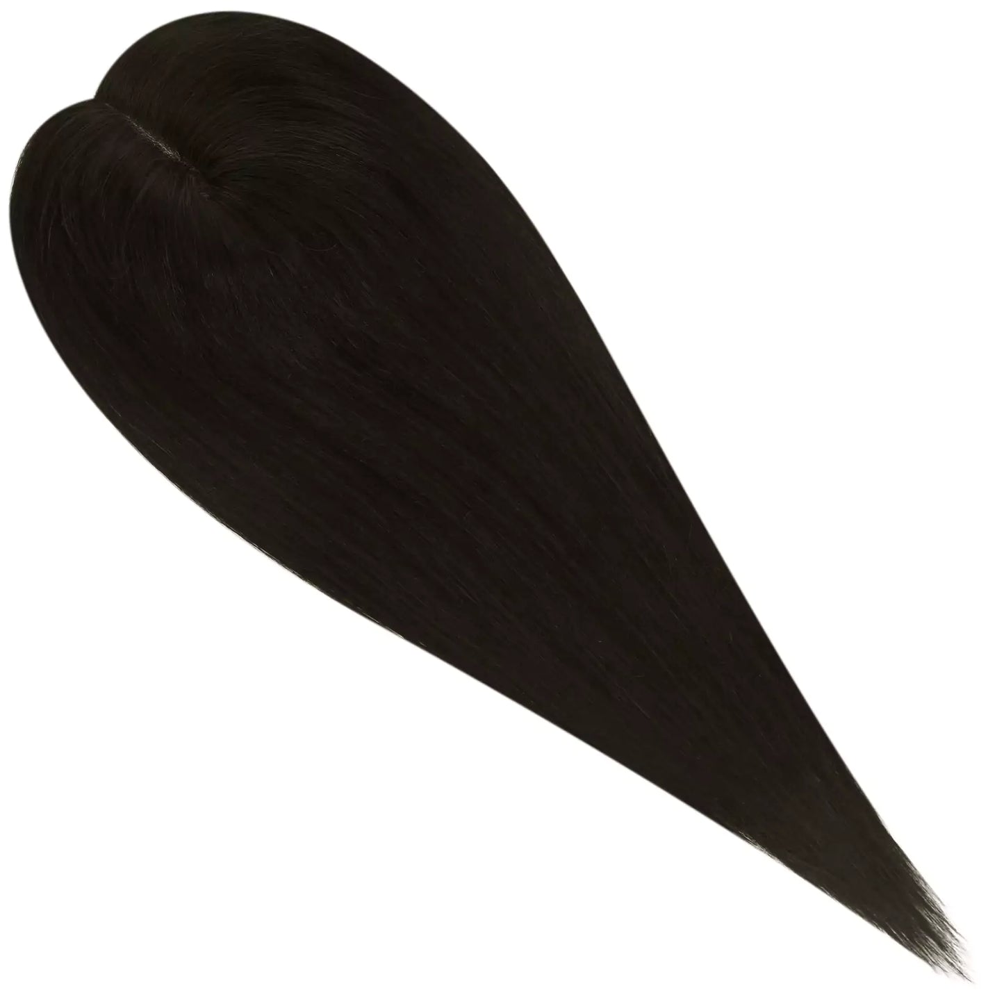 6*7inch Virgin Hair Topper Straight Hair Piece Natural Black #1B