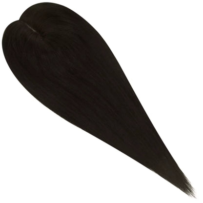 6*7inch Virgin Hair Topper Straight Hair Piece Natural Black #1B