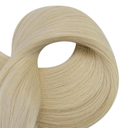 Virgin Invisible Genius Weft Platinum Blonde Brazilian Human Hair Bundles  (#60)