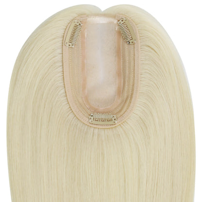 Topper Hair Pieces Virgin Human Hair Platinum Blonde #60