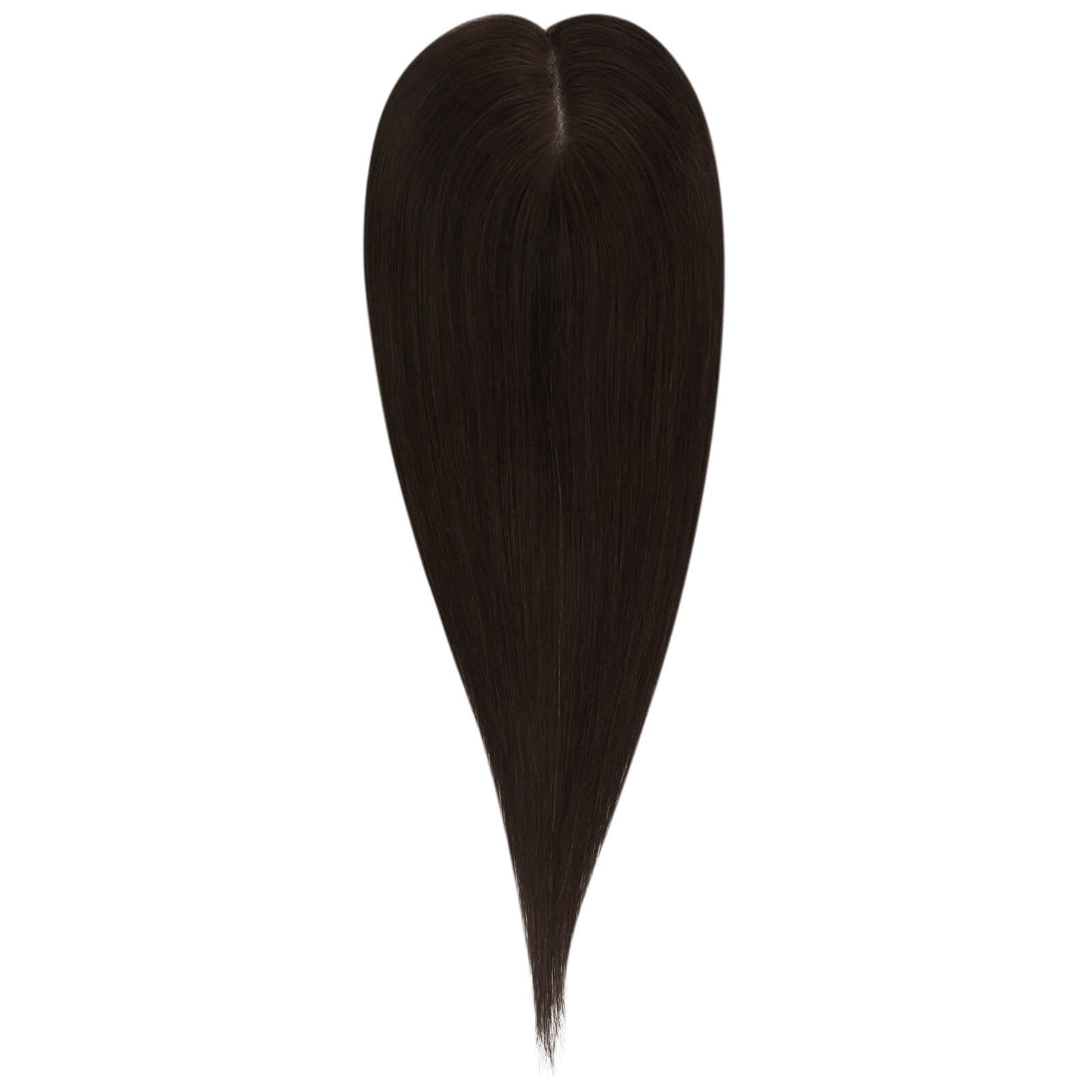 Mono Base Hair Topper Virgin Hair Pieces Darkest Brown #2