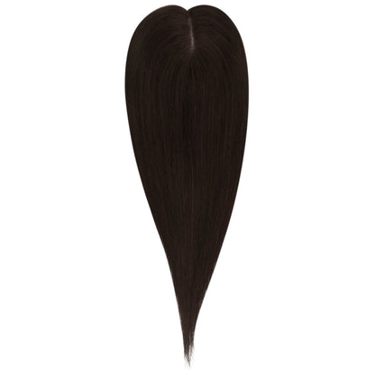Mono Base Hair Topper Virgin Hair Pieces Darkest Brown #2