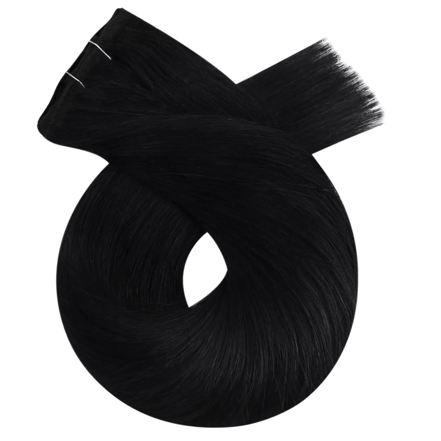 High Quality Clip In Virgin Human Hair Extension Jet Black #1