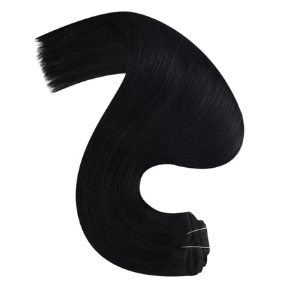 High Quality Clip In Virgin Human Hair Extension Jet Black #1