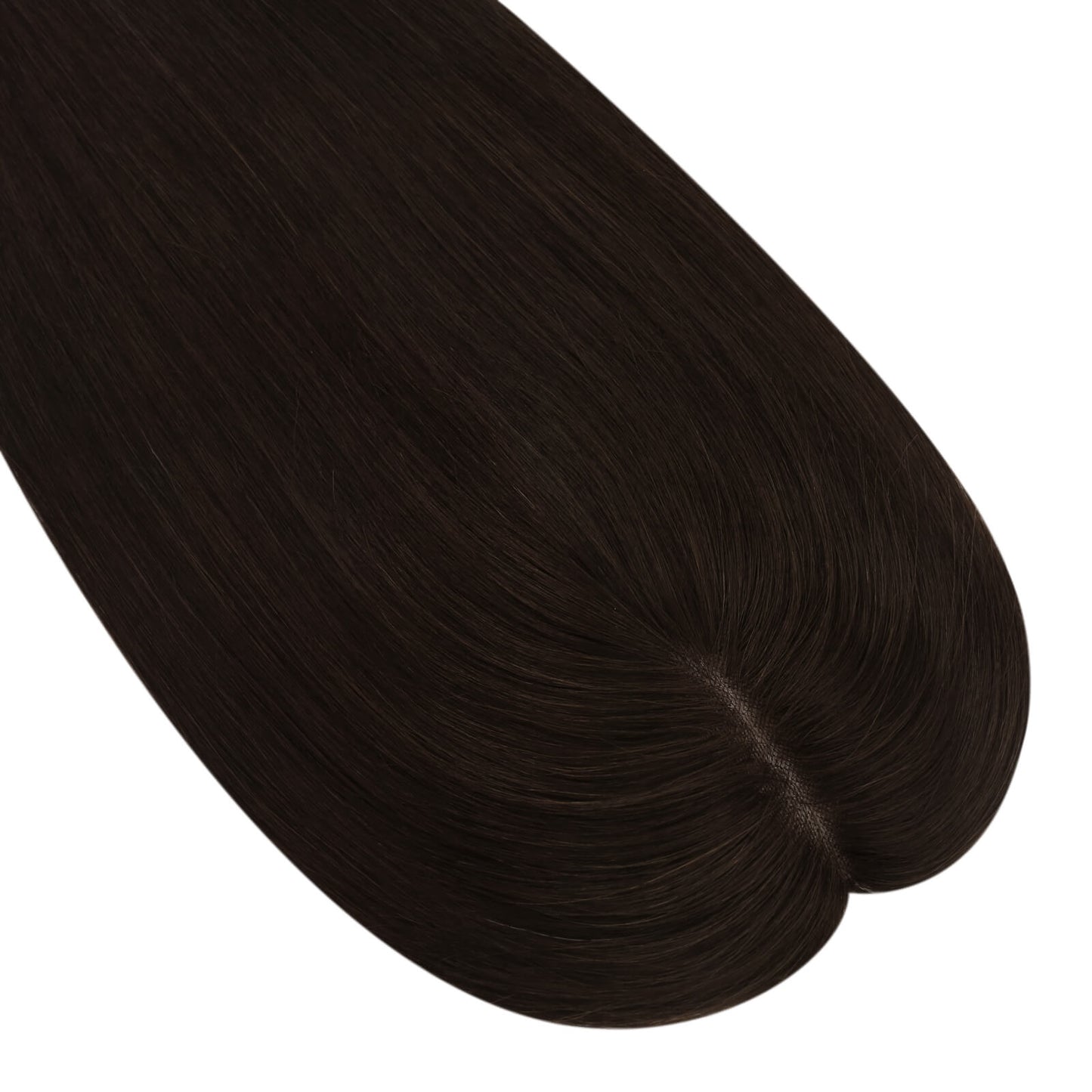 Mono Base Hair Topper Virgin Hair Pieces Darkest Brown #2