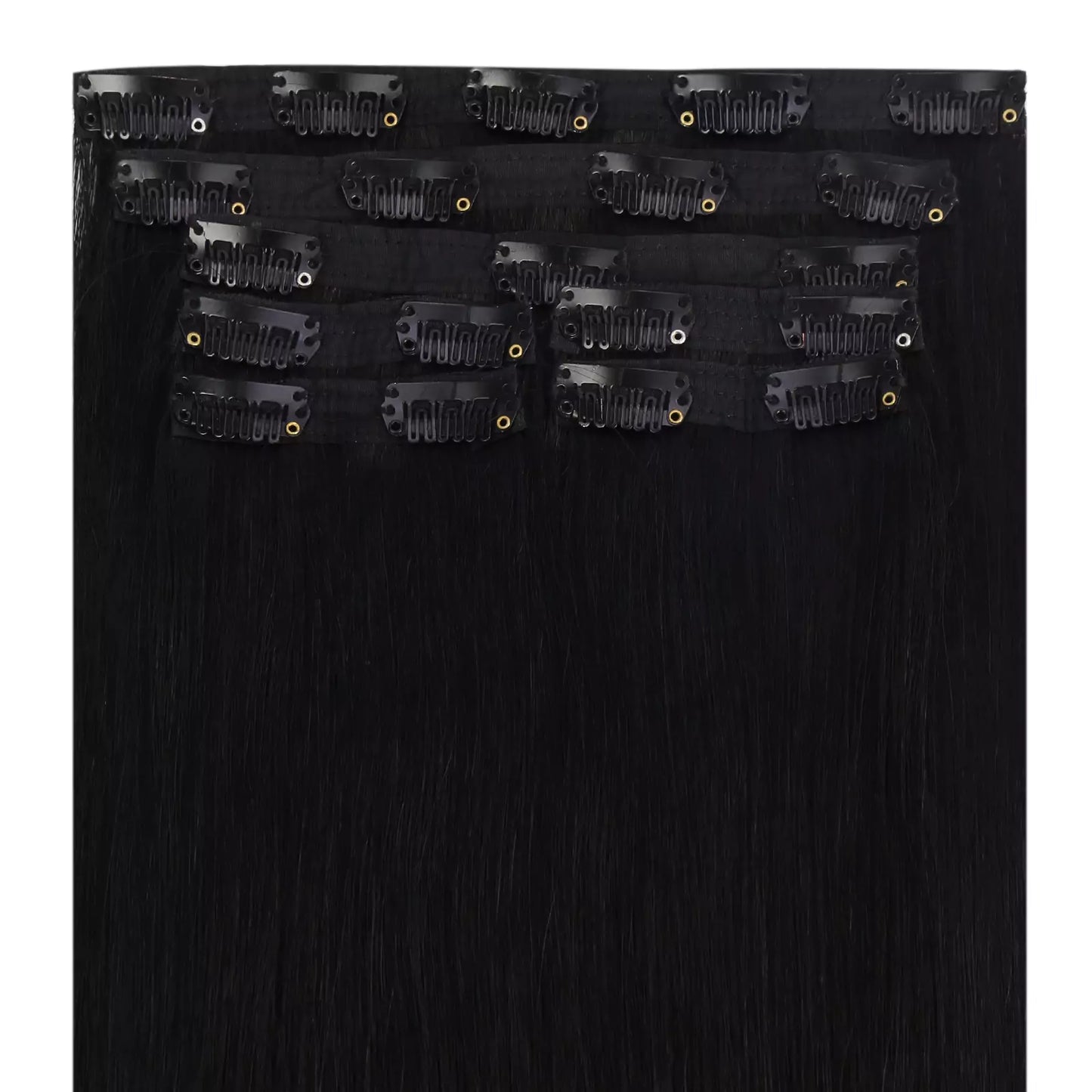 High Quality Clip In Virgin Human Hair Extension Jet Black #1