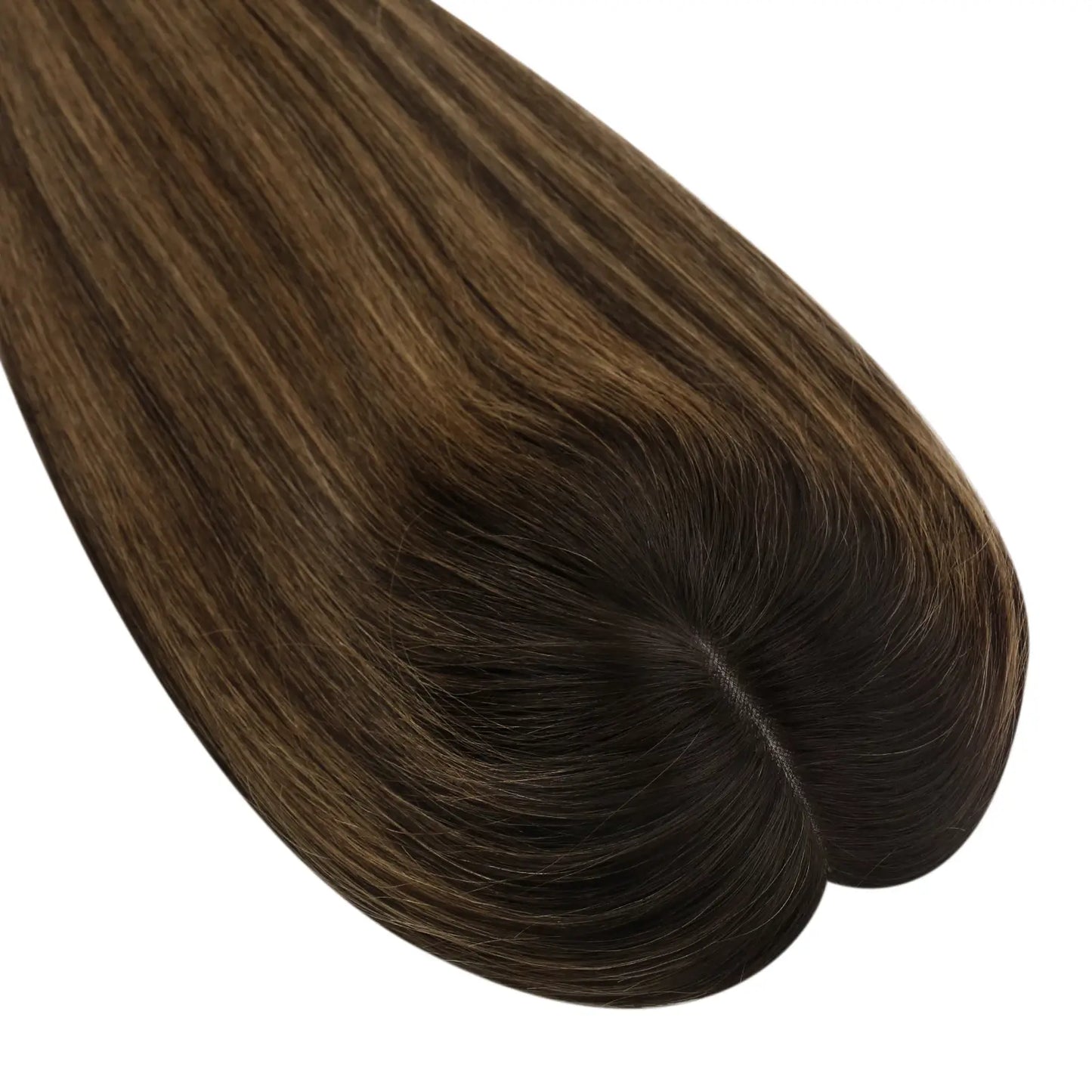 Women Hair Topper 6*7inch Large Base Hair Pieces Balayage Brown #2/8/2