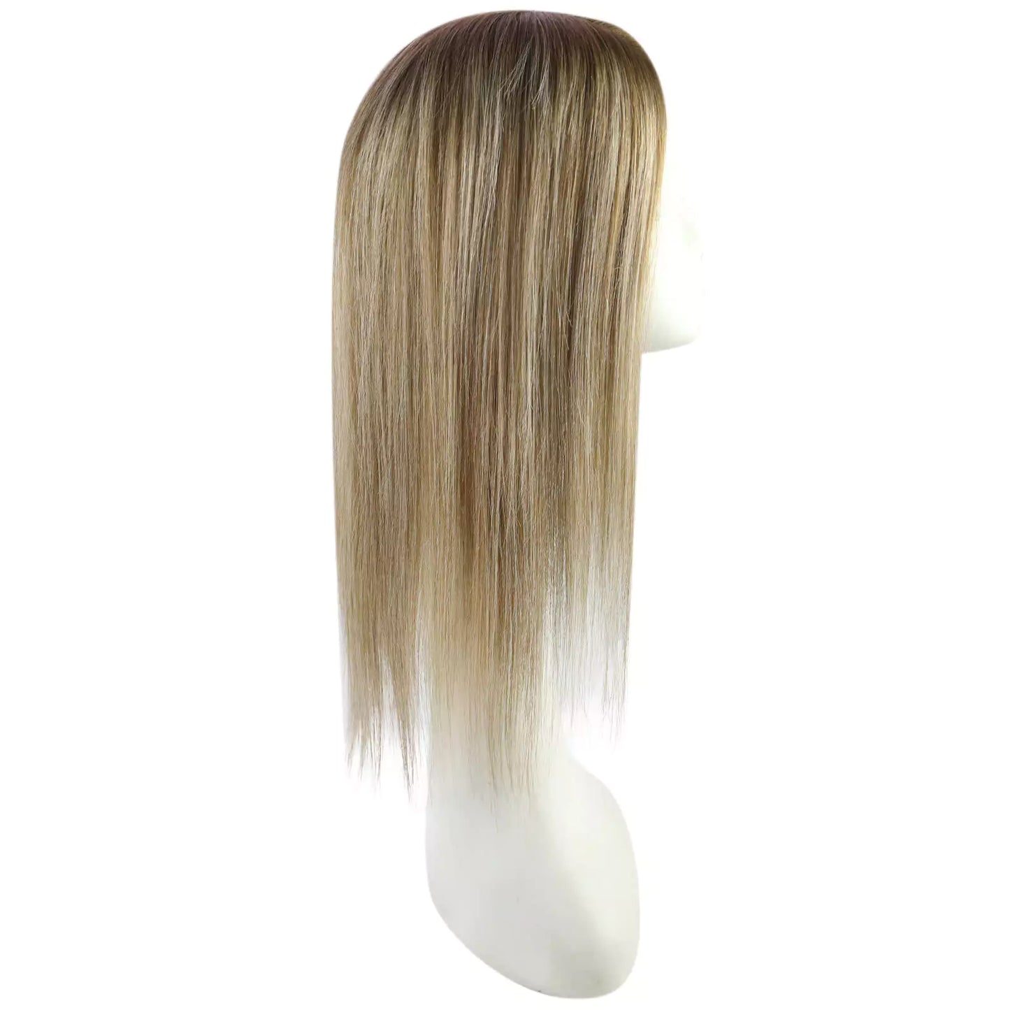 Virgin Hair Topper 6*7inch Base Size Hair Pieces Balayage Color #8C60