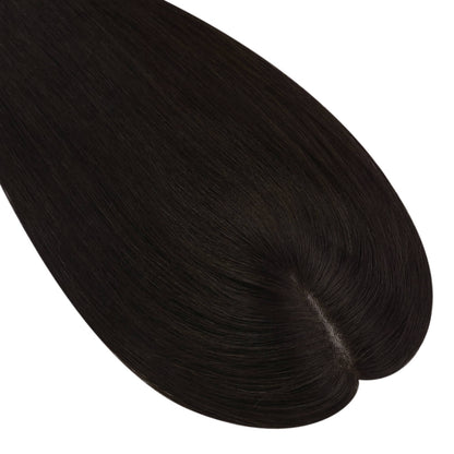 Real Hair Topper 100% Virgin Human Hair Natural Black #1B