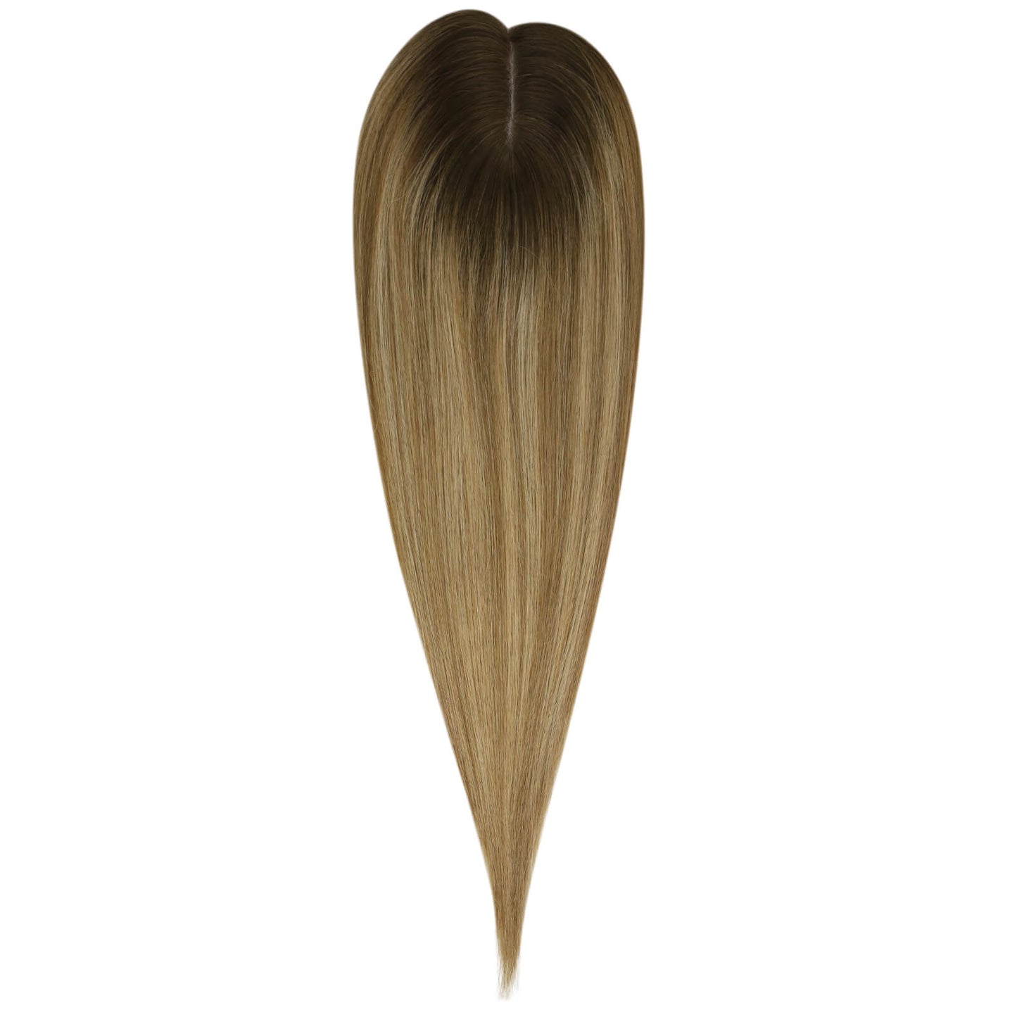 Hair Topper Virgin Hair Piece Topper Balayage Brown #3/8/22