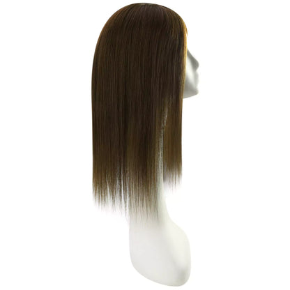 Human Hair Pieces Virgin Human Hair Topper Dark Brown #4