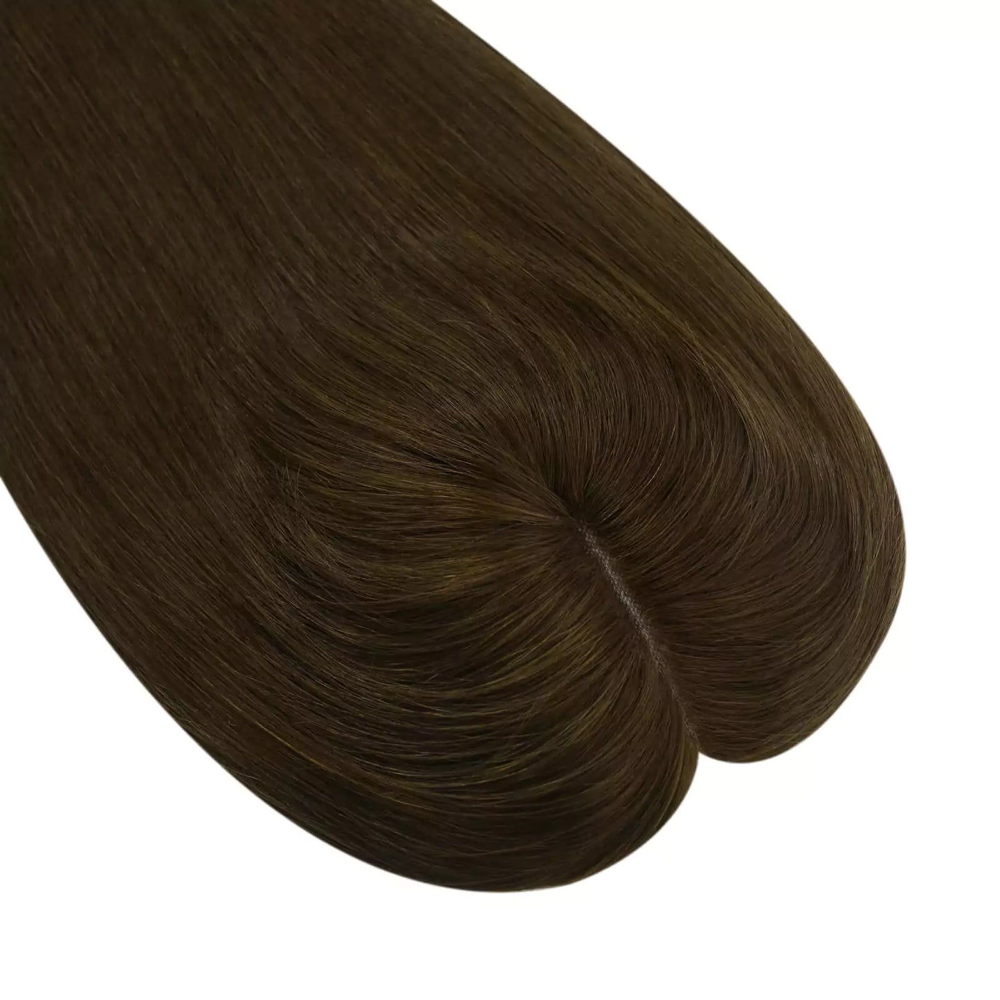 Human Hair Pieces Virgin Human Hair Topper Dark Brown #4