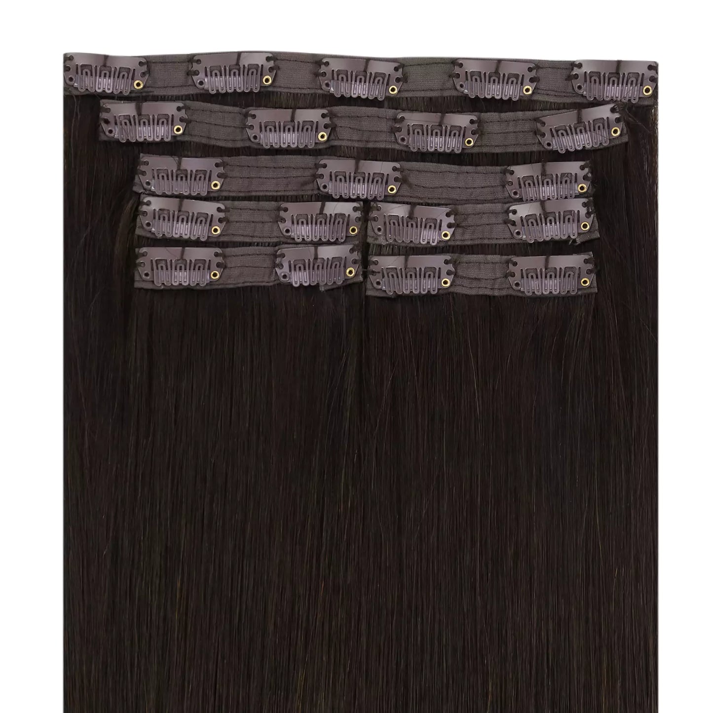 Invisible Clip in Virgin Hair Extensions Human Hair Darkest Brown #2