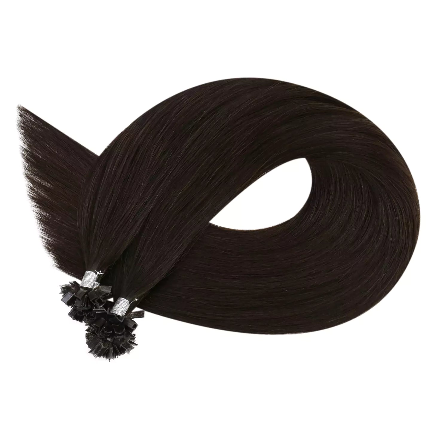 Virgin K Tip Professional Hair Extensions Darkest Brown #2