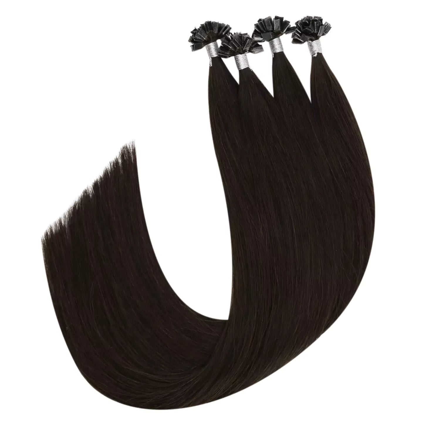Virgin K Tip Professional Hair Extensions Darkest Brown #2