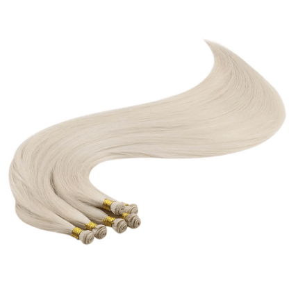 Virgin Hand Tied Weft Sew In Hair Real Human Hair White Blonde (#1000)